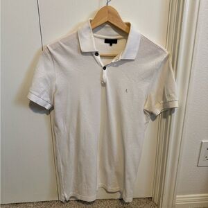 Lanvin White Polo Shirt with Black Accents